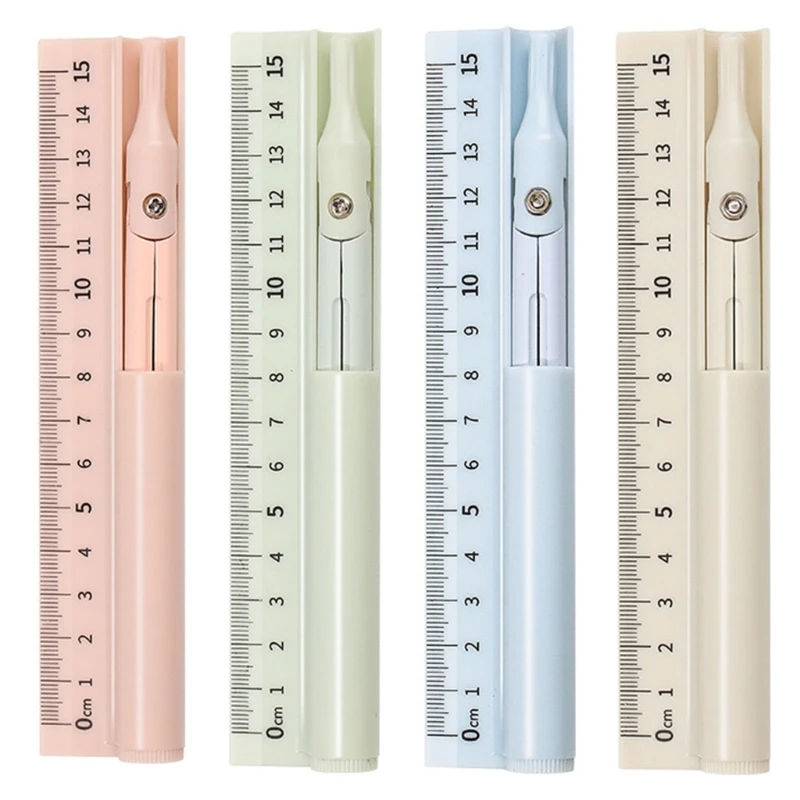 Multifunctional Ruler Pencil 15cm Straight Ruler Draft Ruler for Office