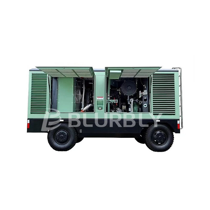 Sullair 260 CFM Cummins Motor 100psi 6,9bar Parafuso portátil Total a bordo Compressor de ar refrigerado a ar para construção de estradas