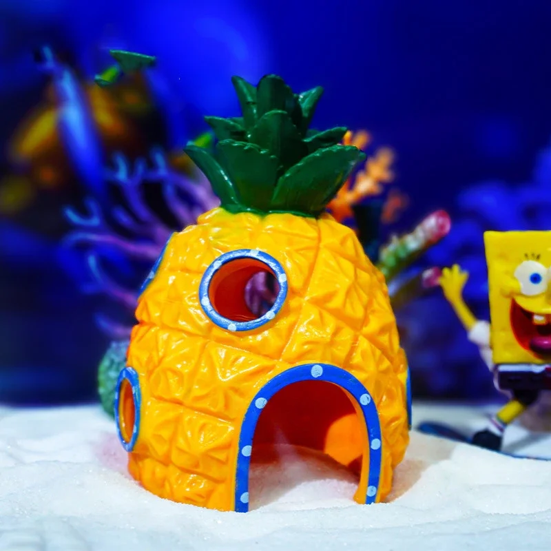 Fish Tank Landscaping Ornaments Aquarium Decoration Cartoon Underwater World Crab Restaurant Pineapple House Reptile Rest Home