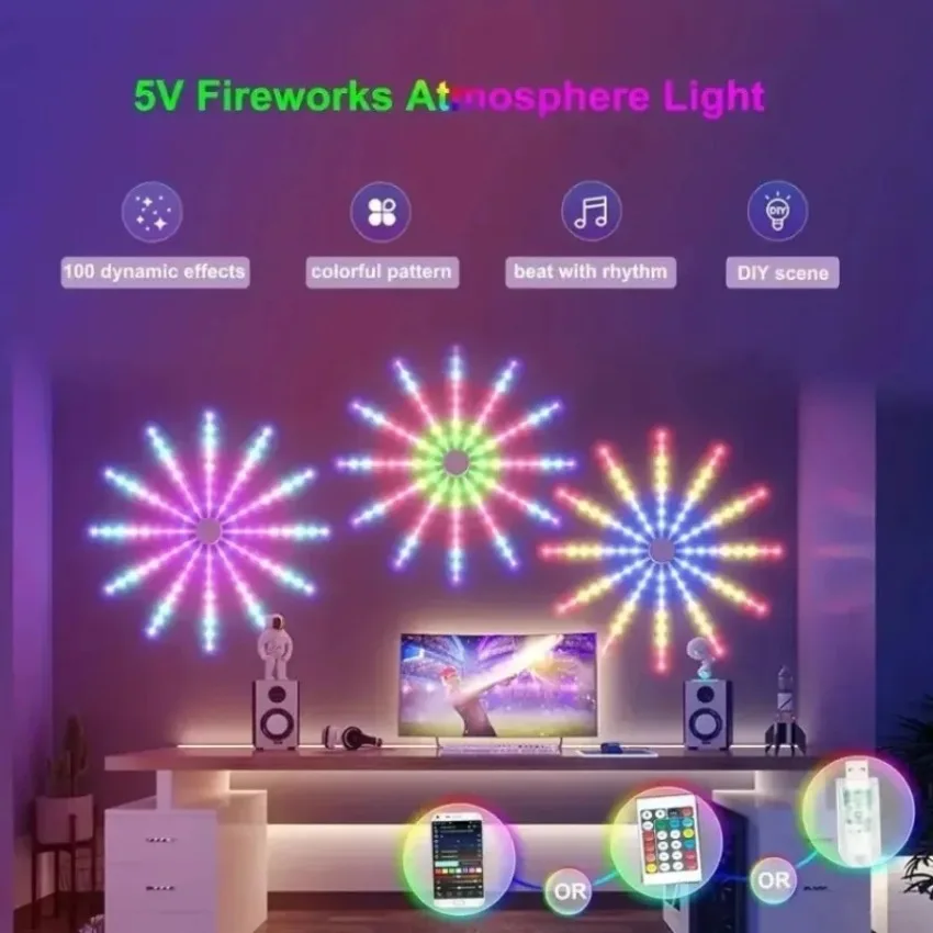 Inteligente led luz ambiente rgb captador de som esports lâmpada controle remoto app ritmo festa de férias natal decoração da parede luzes tira
