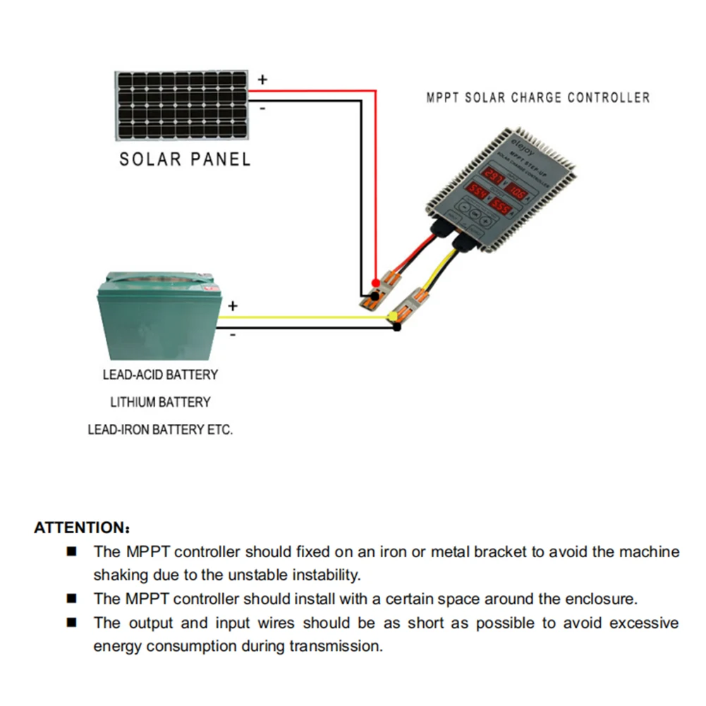 400W MPPT Solar Charger Controller Step-up/Step-down Real-time Monitoring 10~30V 12V/24Output Voltage Solar Battery Recharging