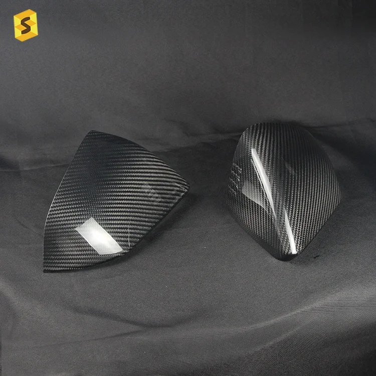 Easy to Use Real Carbon Fiber Rear View Mirror Cover Car Body Kit for Mustang 2015-2018