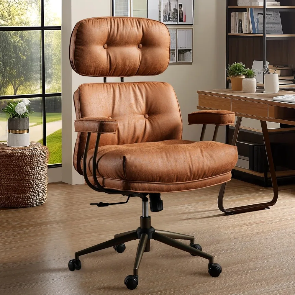 Mid Century Modren Big and Tall Office Chair,Large Ergonomic Executive Chair for Heavy Duty People