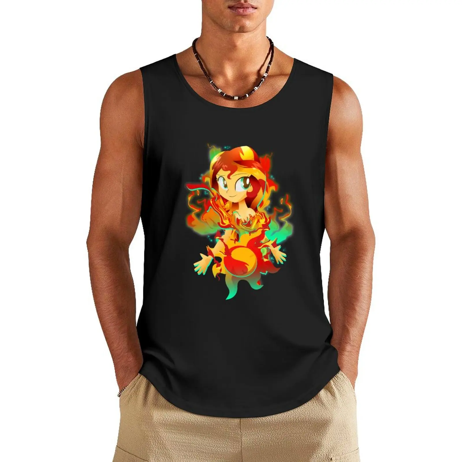 Human Sunset Shimmer Tank Top t-shirts man Working vest men gym clothing