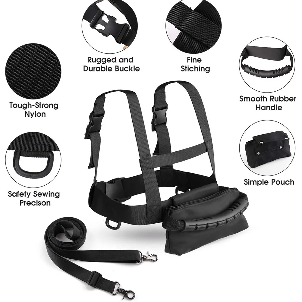 

Belt Ski Assist Skating Traction Skate Boot Strap Adjustable Nylon Snowboard Leash Black Toddler
