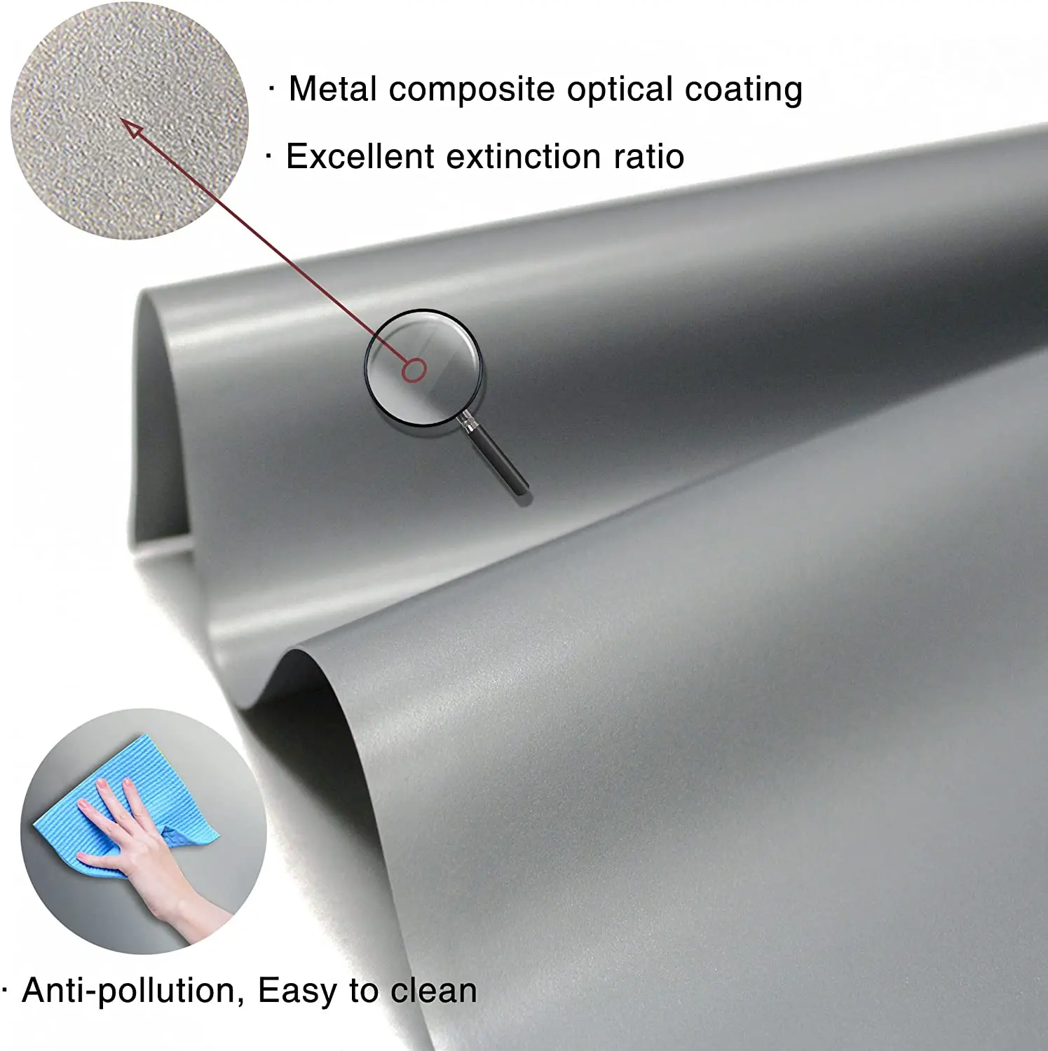 ZHNUWIE Projector Screen 16:9 Metal Anti Light Curtain Reflective Fabric Cloth For YG300 XGIMI H3 HALO Mogo Xiaomi DLP Projector