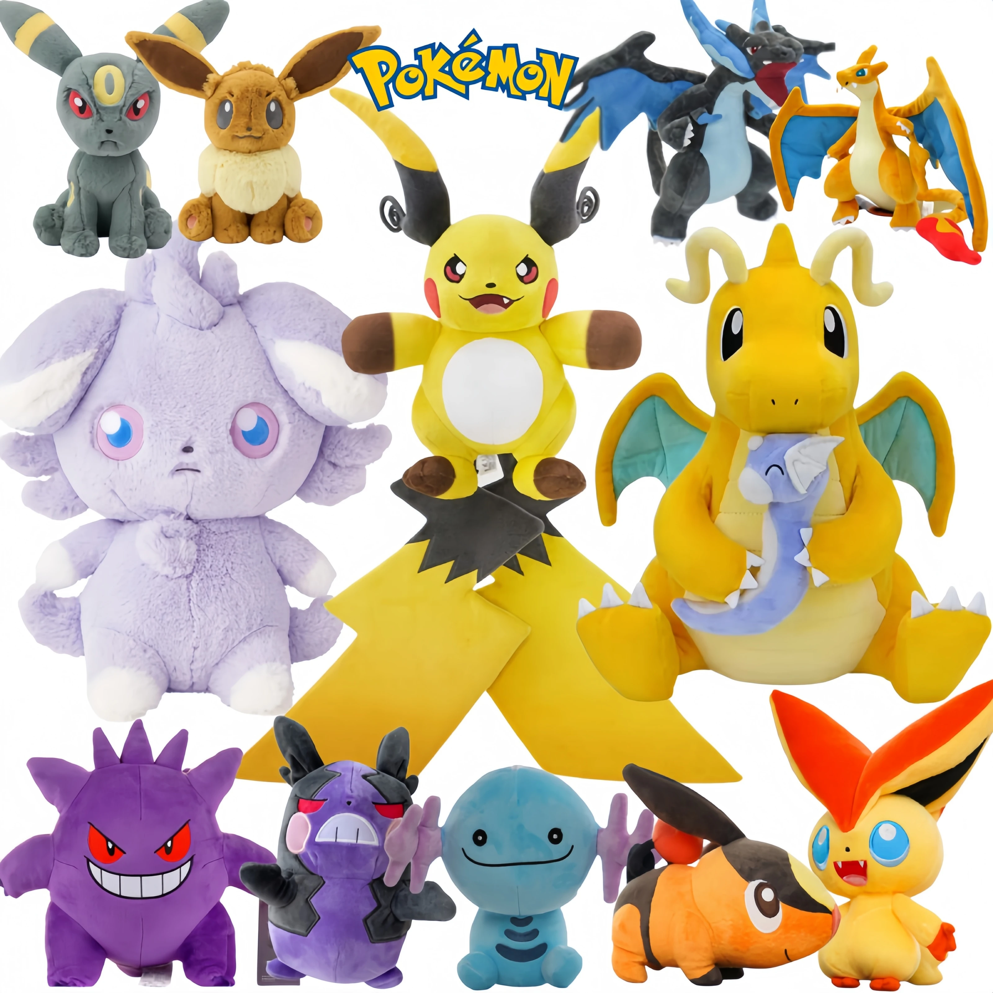 Pokemon Plush Toys Victini Tepig Deerling Nivy Emolga Mega Raichu Stuffed Doll Z-A Dragonite Plush Mega Espurr Meowstic Doll