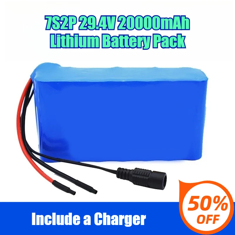 

7S2P 29.4V 20000mAh 18650 Lithium Battery Pack with Charging Protection,Include A Charger