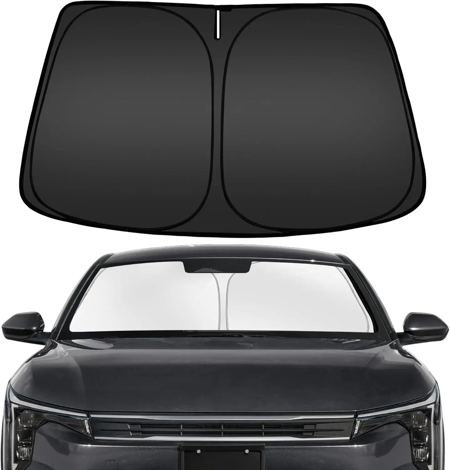 

Custom Fit Windshield Sun Shade for 2025-2026 Kia K4, Foldable, Blocks UV Rays, Keeps Car Cool