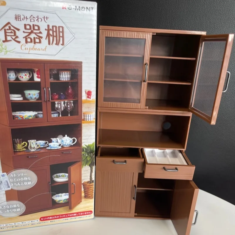 

NEW Rement Miniature Scene Dream Kitchen Dining Set Combination Storage Cabinet Decorative Toy Figure Blind Box Collectible Item