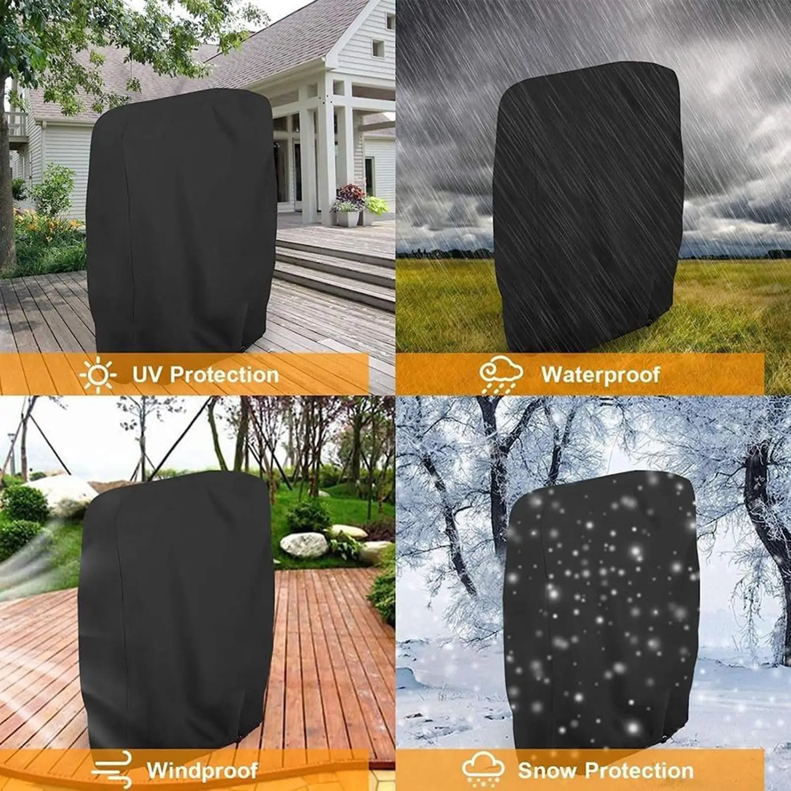 Folding Chair Cover UV Resistant Windproof Folding Seat Protector Patio Chair Covers for Holiday Banquet Celebration Outdoor view 2