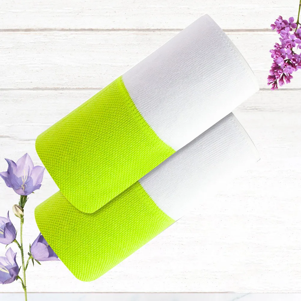 Two-Color Sweat Absorption Wristband Protective Wrist Cuff Double Layer Basketball Training Wrist Support Green White Breathable