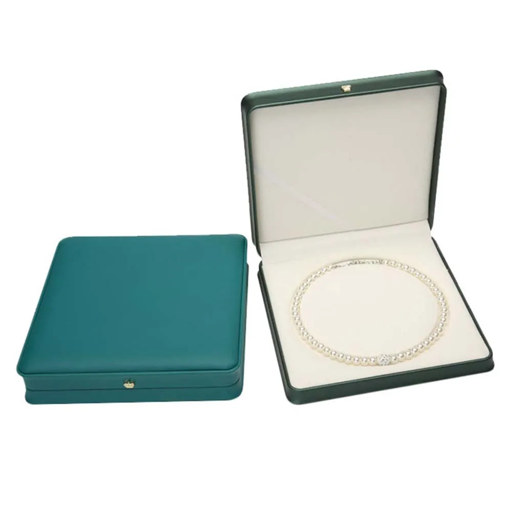 Vierkante Kroon Parel Ketting Display Box Sieraden Bruiloft Ketting Hangers Sieraden Vitrine Gift Verpakking Storage Case