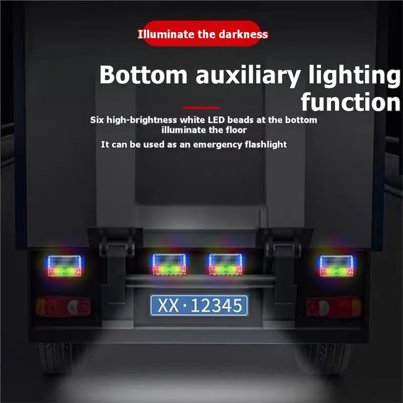 2026 Easy Use Trailer Signal Light Stand 2PCS Solar LED Warning Light RGB Strobe Truck LED Alarm Light Safety Traffic Advisor