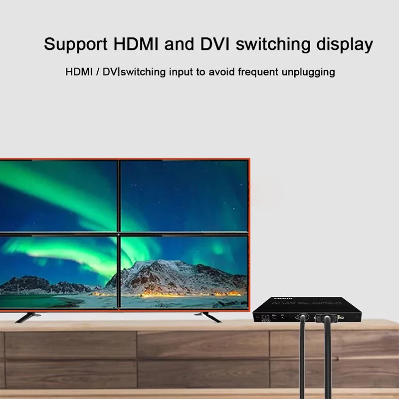 HDMI TV 2x2 DVI HDMI Video Wall Controller Multi-screen Splicing Box 1080P@60hz 1x2 1x3 1x4 4x1 1 To 2 3 4 TV Splicer Processor