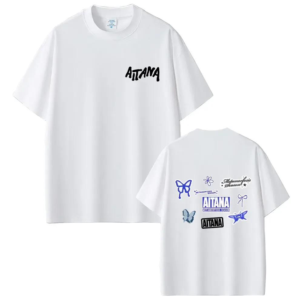 

Футболка Aitana Butterfly-Bow Accent Merch — типографическая и декоративная одежда с графическим элементом для музыки, женские и мужские футболки