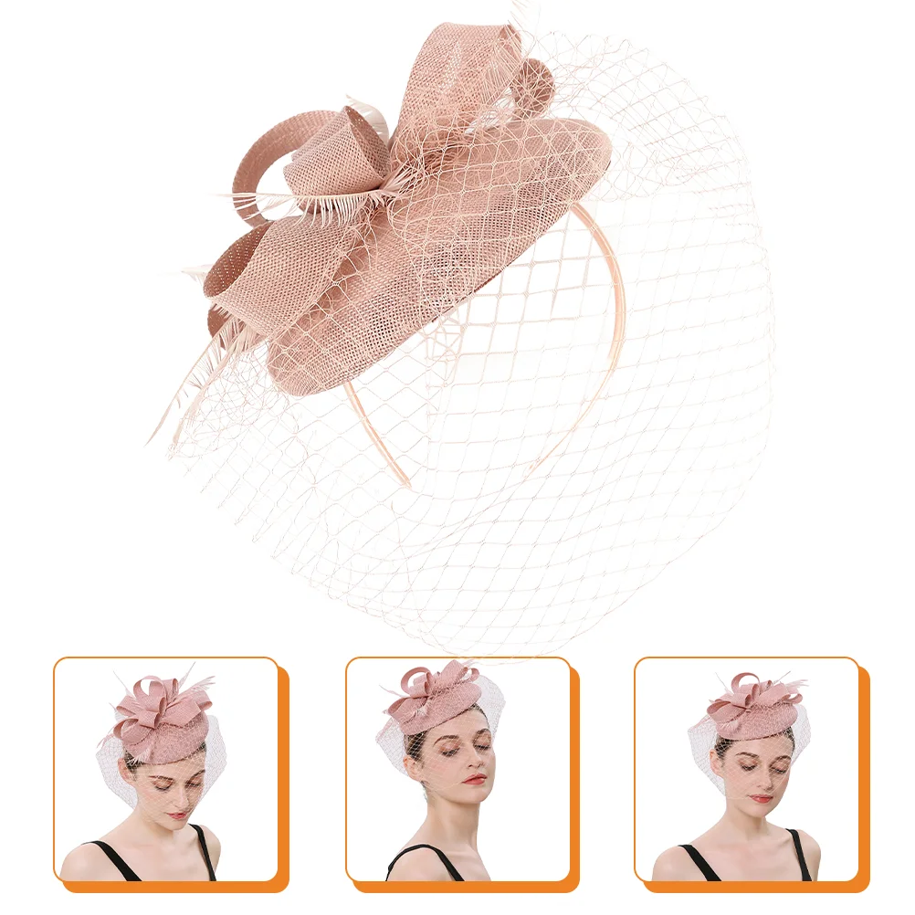 

Hair Accessories Cocktail Party Hat Hats Mesh Fascinator Headband Fascinators for Tea Miss