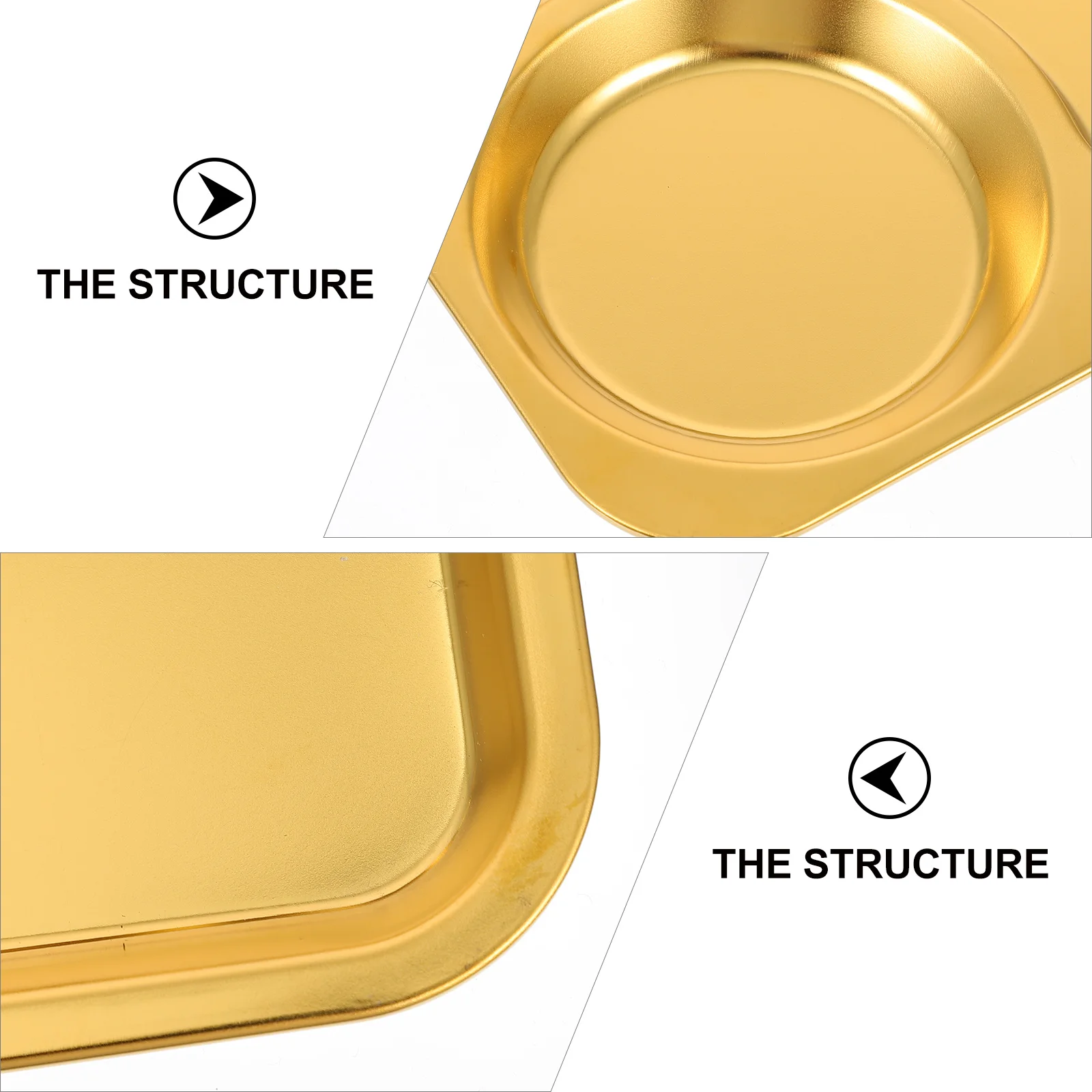 

1Pcs Stainless Steel Grilled Meat Plate Practical Metal Food Serving Tray Easy to Clean Snack Storage Plate for Fried Chicken