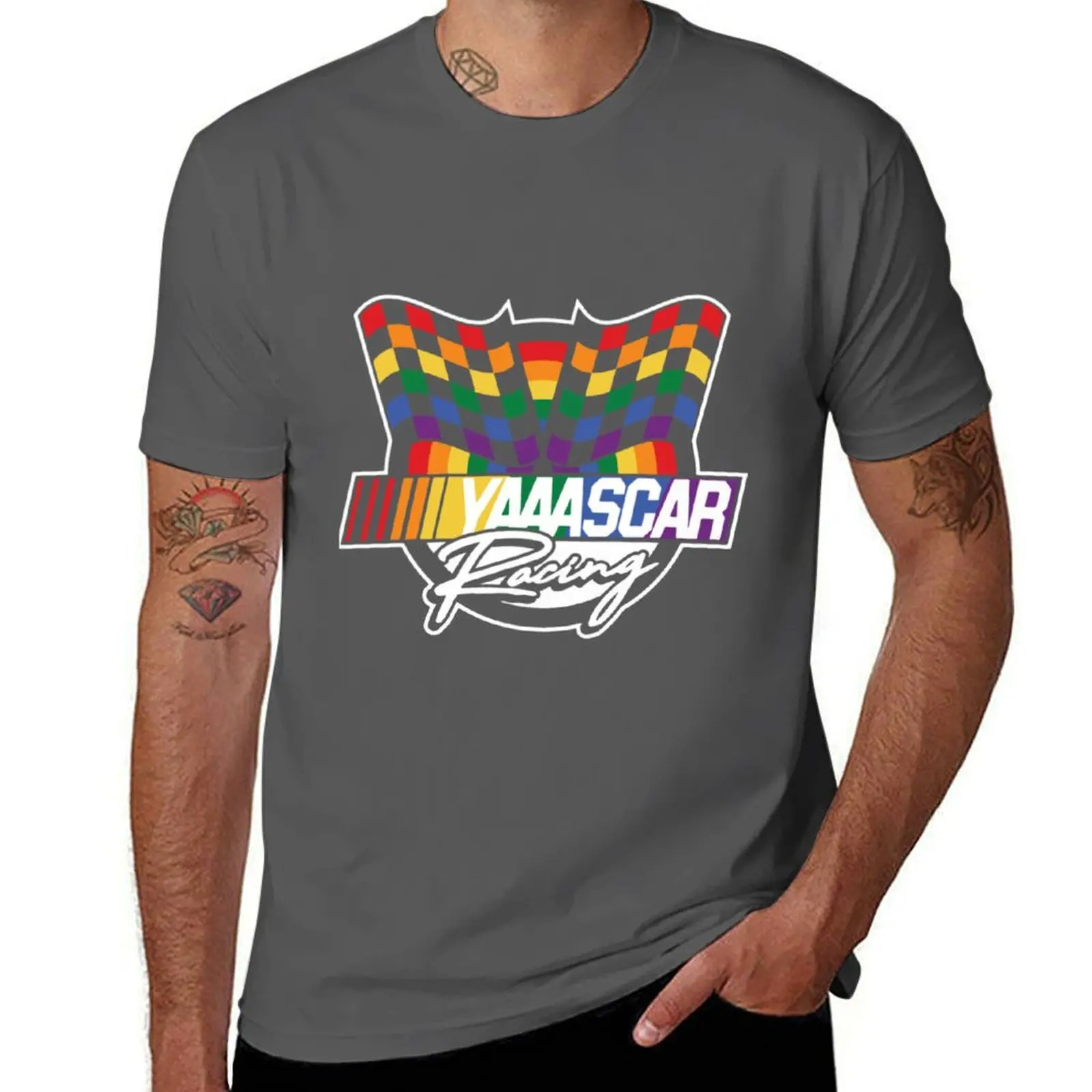 

NASCAR Checkered Flag YAAASCAR T-Shirt t shirt custom print cotton t shirts high quality t shirts for man graphic funny T-Shirt