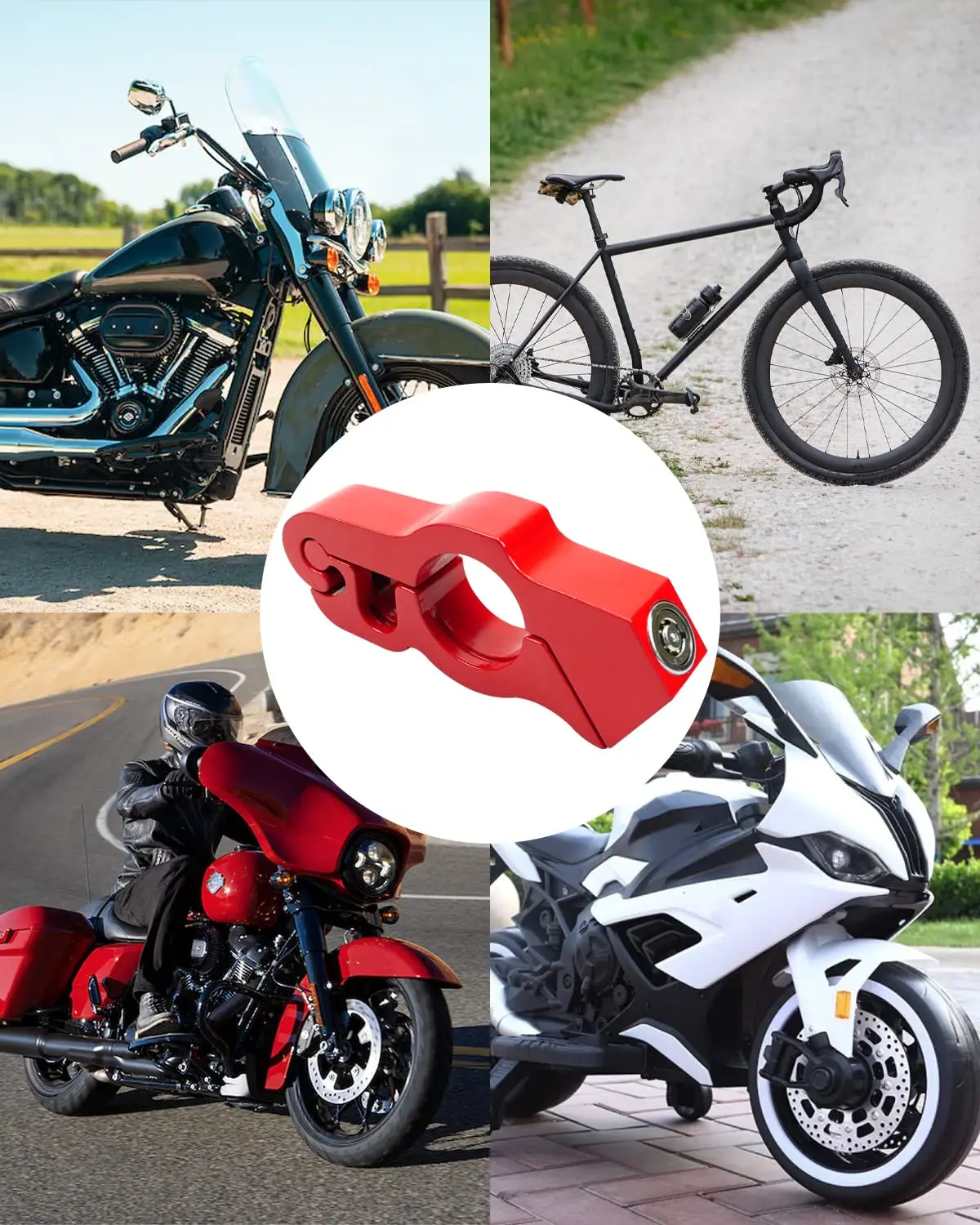 Lock Motorcycle, Heavy Duty Anti Theft Adjustable Bike Handlebar Lock with 2 Keys Protect Your Motorcycle ﻿