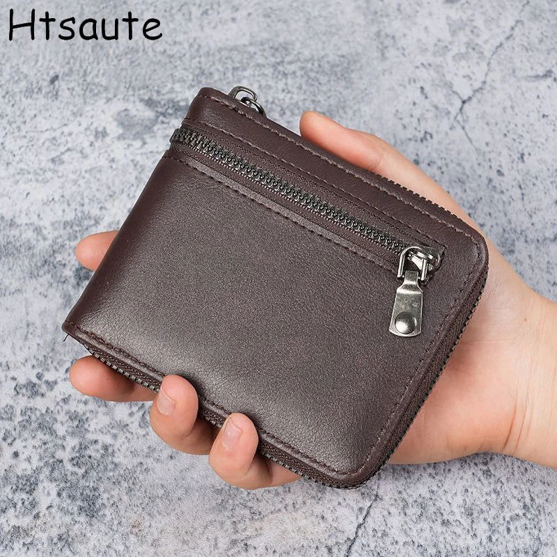 

ID holder Men's Short Wallet Male Zipper Wallet Multi-function Fashion Simple Fresh Large-capacity PU Leather Coin Purse Clutch