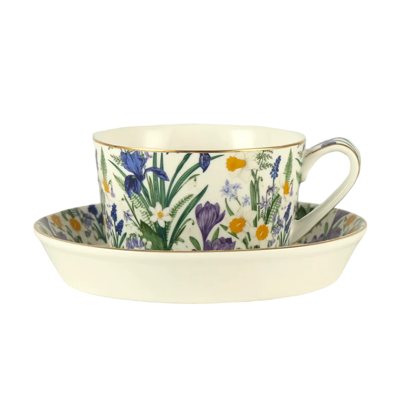 

London Pottery 300ML flower rabbit mug dish ceramics coffee cup tea Pair pottery tea cup set porcelain Cups for girlfriend gift