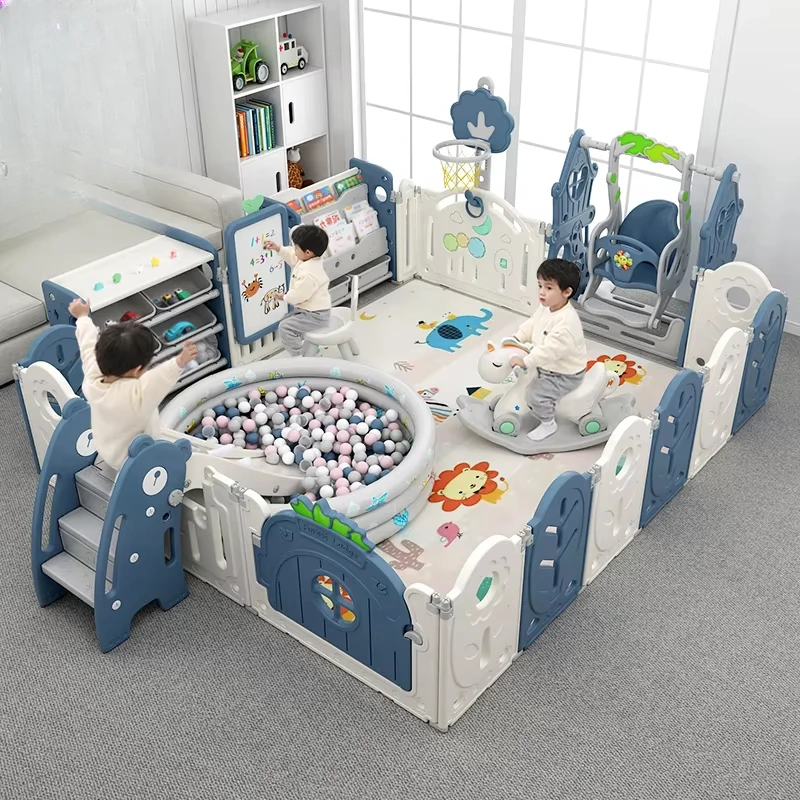 

Preschool foldable large children's play fence plastic kindergarten baby safety fence indoor play daycare portable
