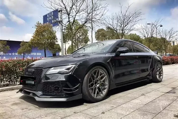 For Audi A7 S7 2011-2018 High Quality Carbon Fiber Bumper Front Lip Splitters Wind Knife Body Kit Car Accessories