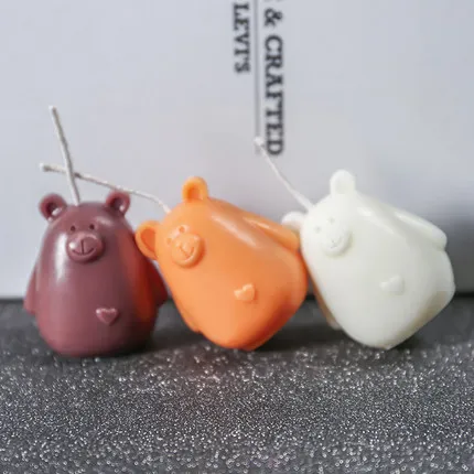 Three-dimensional bear mold candle mold for candle making handmade soap mold DIY material silicone mold