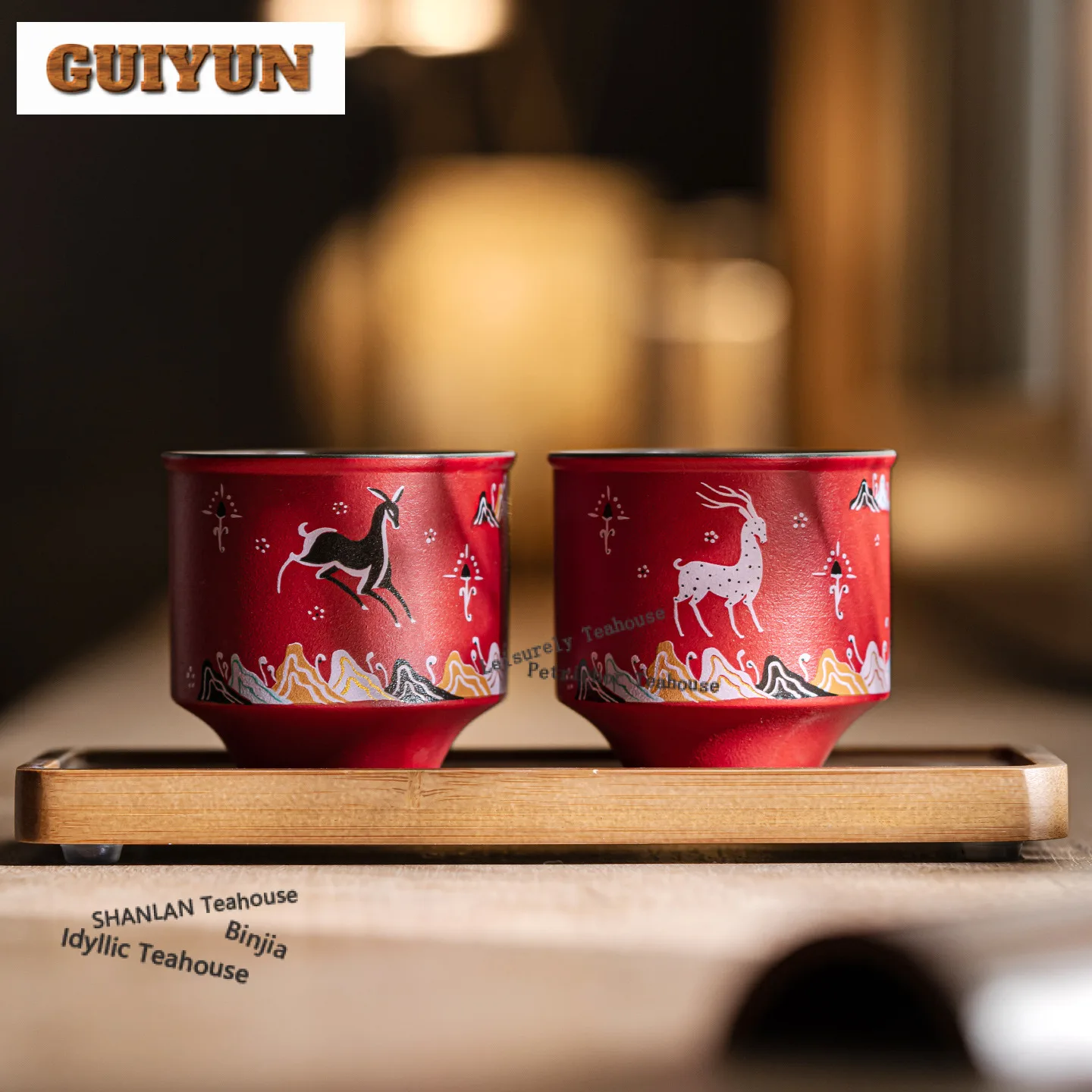 

130 мл ручная роспись чайная чашка с оленем Дуньхуан Ретро чайная чаша Красивая чайная чашка Чашка для медитации для дегустации чая Jianzhan Master Cups для чая