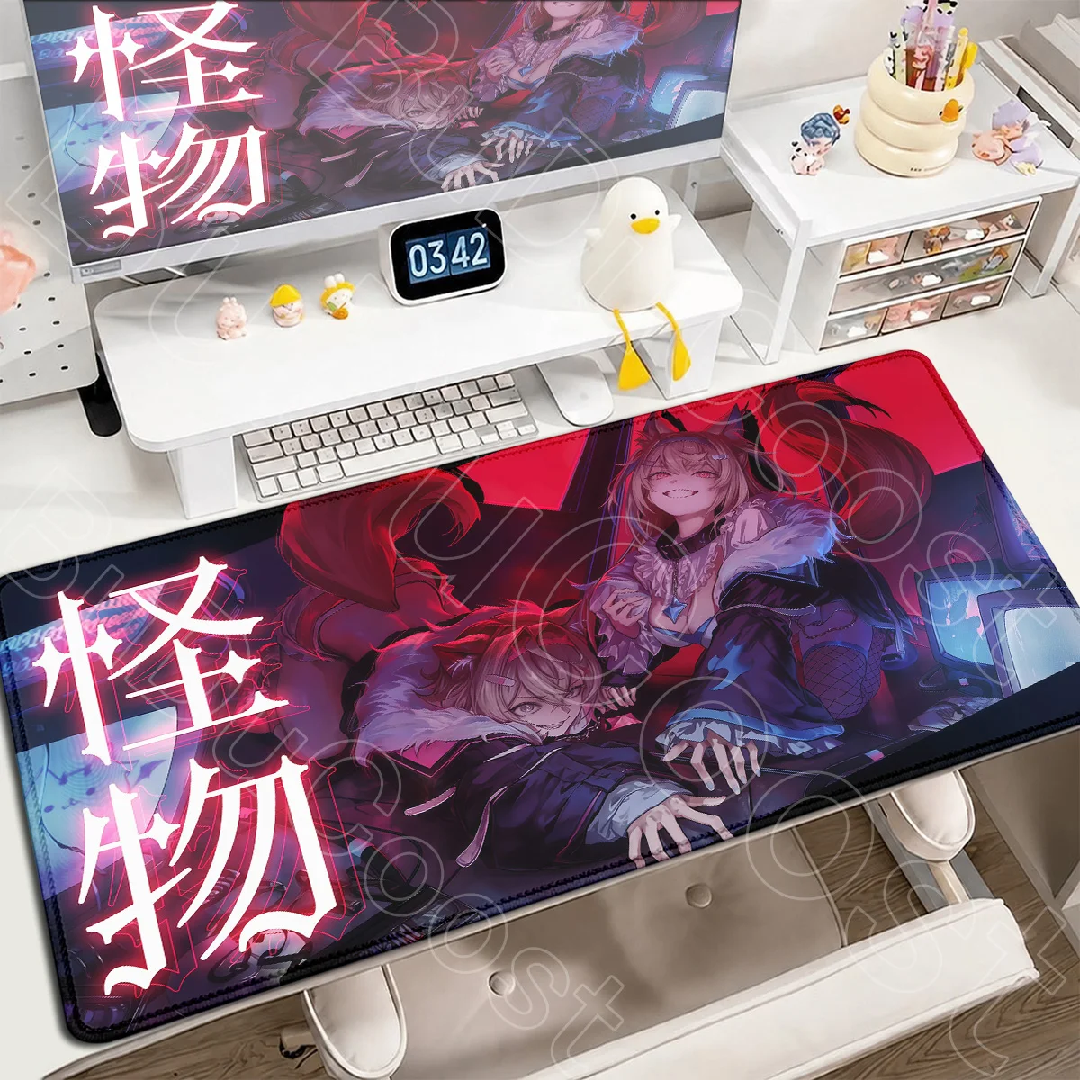 PC-Gaming-Zubehör: Neuer heißer Verkauf – Virtueller Idol Fuwamoco Speed XXL Schreibtischunterlage mit Rutschfester Kante und Gummi-Mauspad-Funktion – Detail 13
