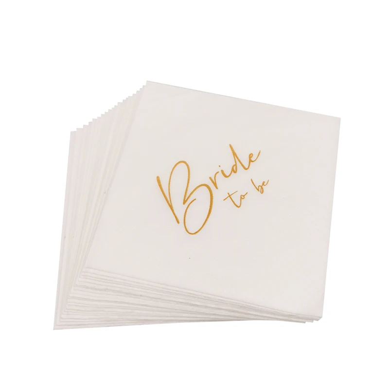1 Beutel 9 x 9 Zoll Bride To Be Papierserviettengewebe Junggesellinnenabschied Bachelorette Party Brautjungfer Brautparty Hochzeitsdekoration Lieferungen – Detail 4