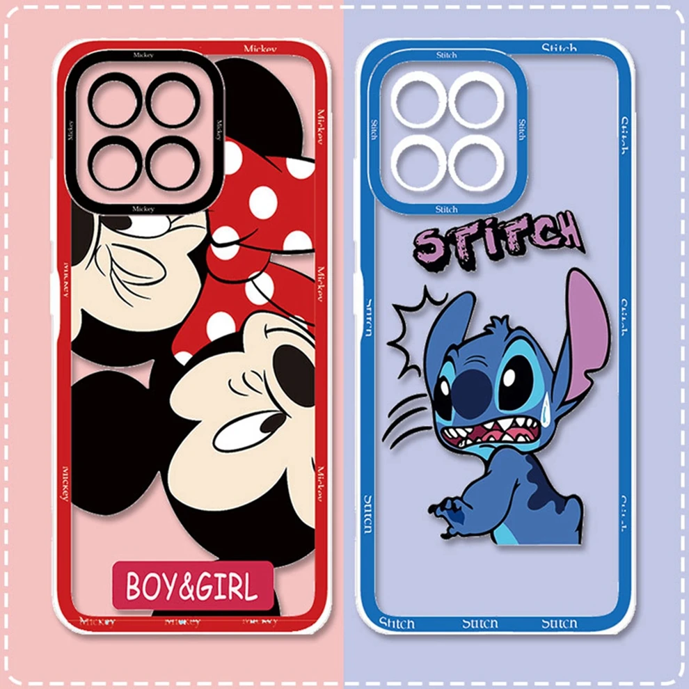 Cartoon Mickey Minnie Mouse for Honor X8 5G Phone Case Daisy Donald Duck Stitch Honor x8 70 Lite Clear Transparent Back Cover