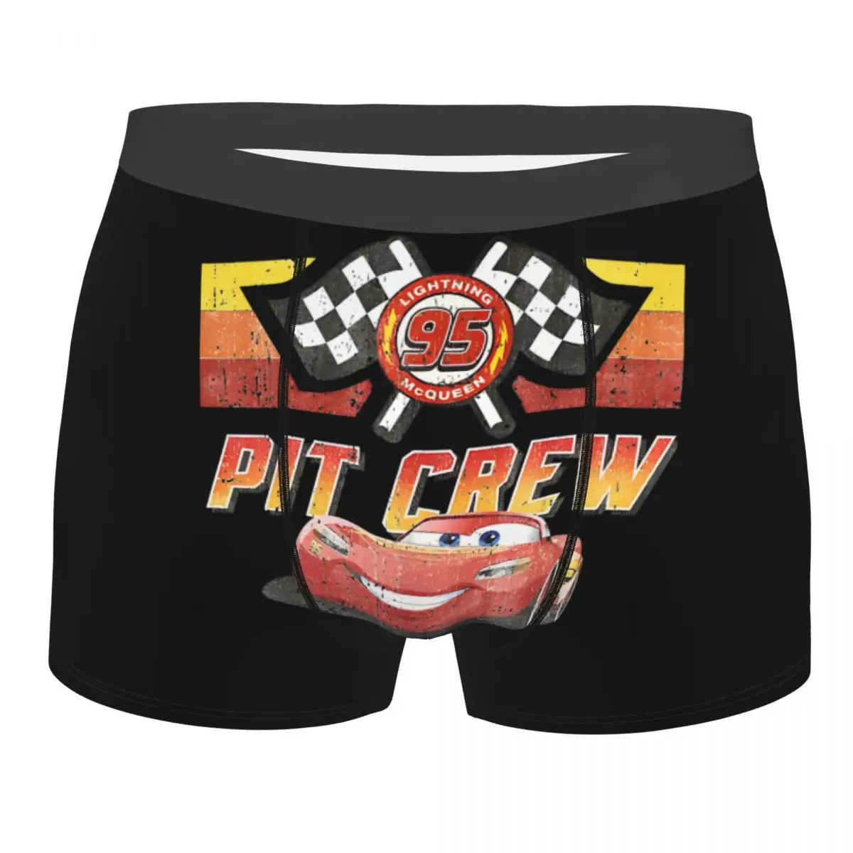 Custom Cars McQueen Pit Crew Red Distressed Man Boxers Briefs Comfortable Underwear Life Is A Highway Printing Humor Underpants