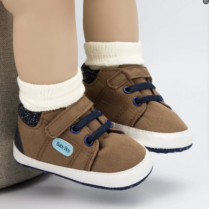 

3-цветная весенне-осенняя детская прогулочная обувь для детей 0–1 года, детская обувь на мягкой подошве, парусиновая не падающая обувь, повседневная детская обувь