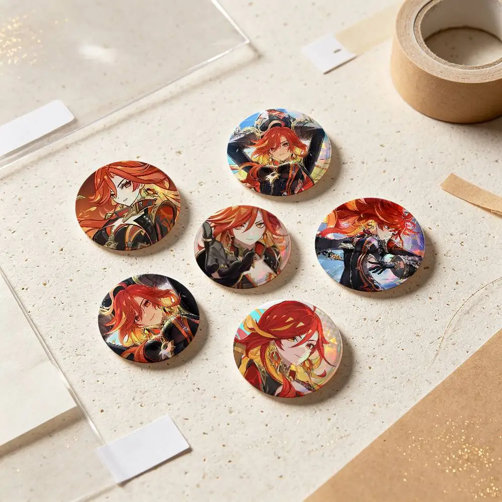 Mavuika Genshin Impact Badges Button Round Creative Pin Brooch Badge Bag Decor Accessories Fans Collect Friends Gifts