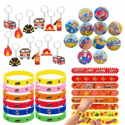 Sam Fireman Party Favors Goodie Bag Firefighter Birthday Gifts Ornaments Kids Fire Truck Keychains Bracelets