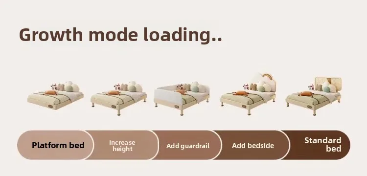 Montessori Floor Bed Solid Wood with Guardrails Boys and Girls Tatami Bedroom New Original
