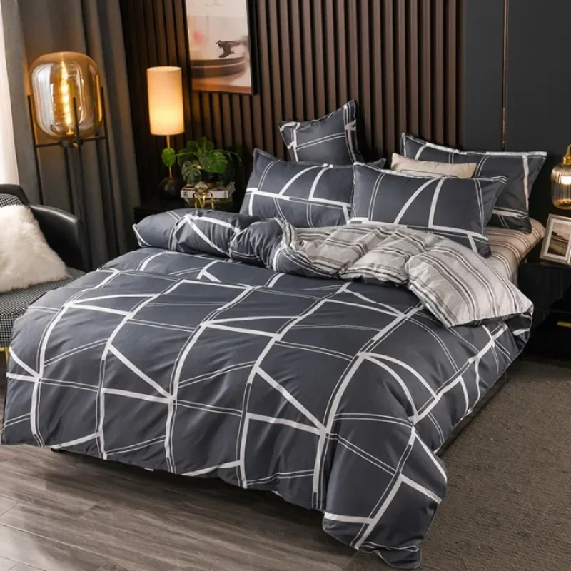 New Comfortable Soft Skin-friendly Cotton Aloe Vera Cotton Four-piece Set Active Cotton Bedding Sheet Quilt Cover