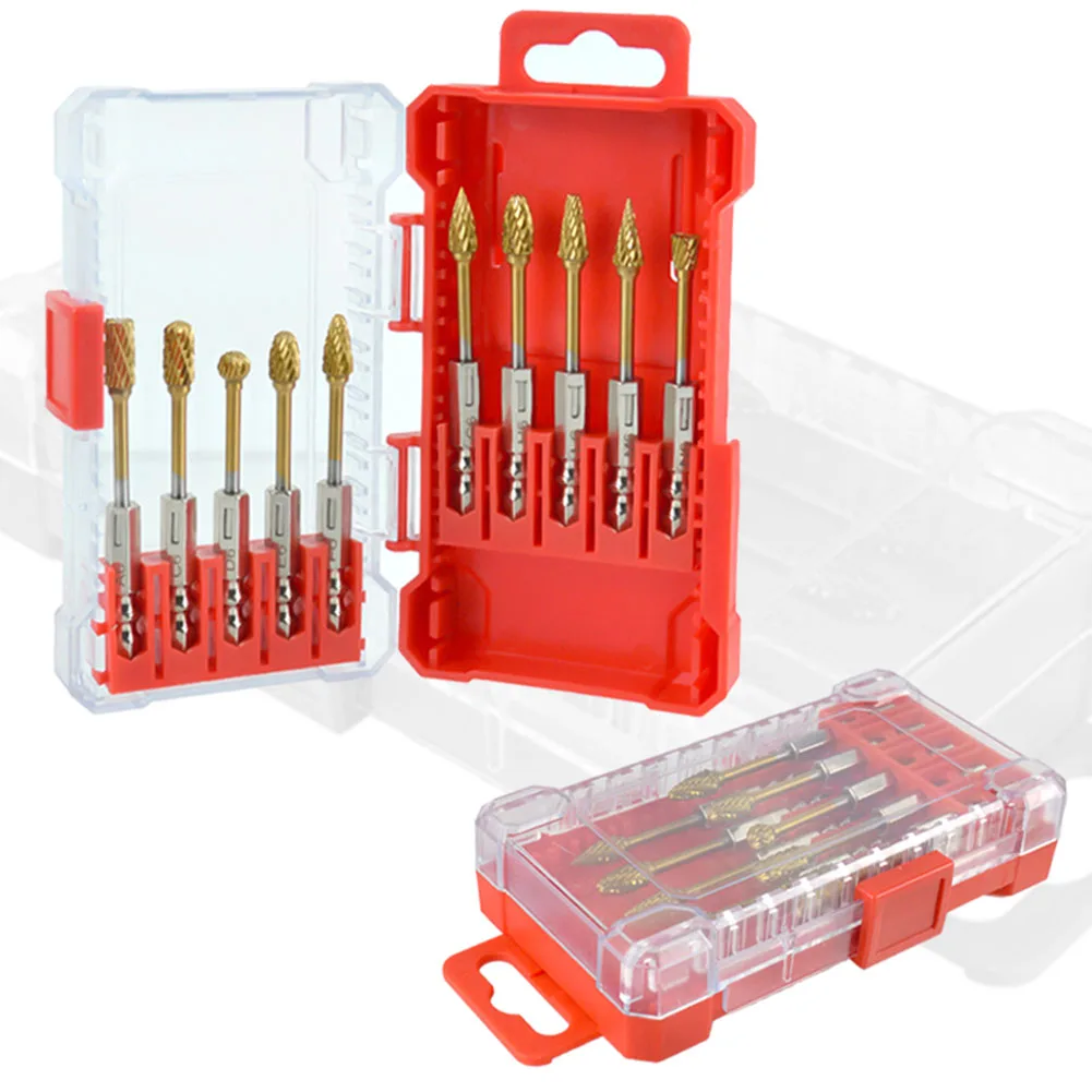10pcs 1/4 Inch Carbide Burr Set For Metal, Wood Crafting Polishing Grinding Head Multi-fonction Rotary File Power Tool Accessori