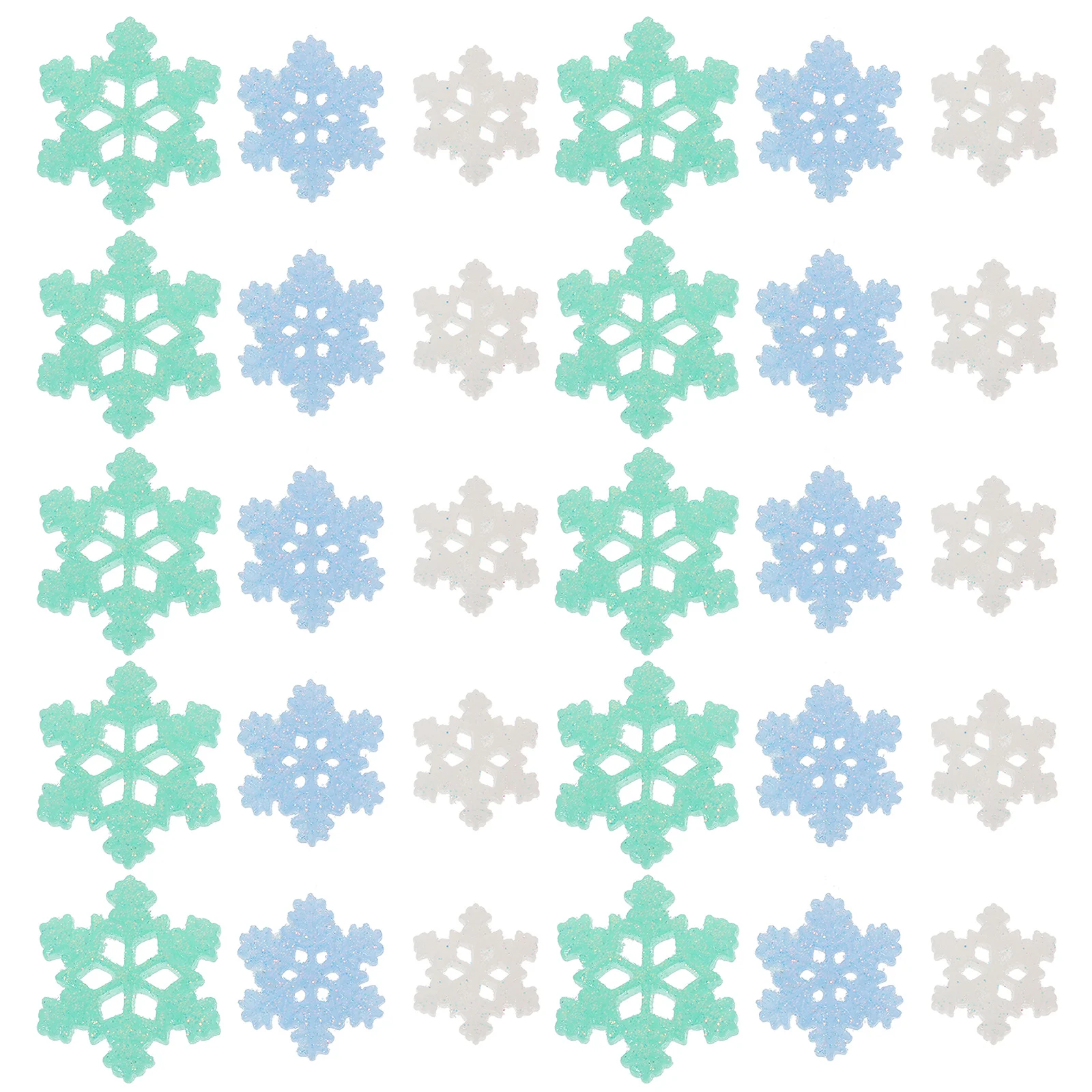 60 قطعة من إكسسوارات راتينج ندفة الثلج لعيد الميلاد دلايات مسطحة جميلة لصياغة ديكورات مصغرة لصنع المجوهرات بنفسك #6