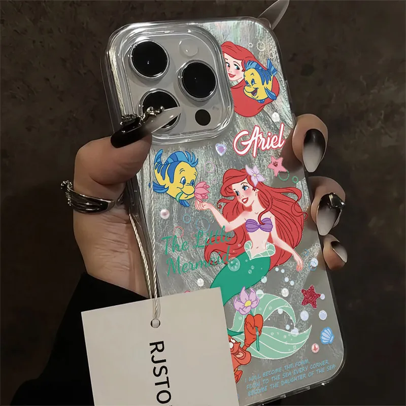 حافظة لهاتف آيفون 16 14 برو ماكس 13 12 11 برو ماكس 14 15 Plus XS XR X غطاء خلفي صلب بتصميم حورية البحر لطيف للغاية #2