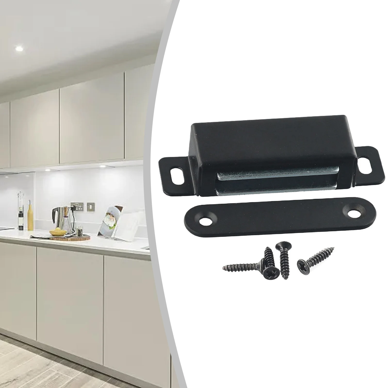 Strong Magnetic Cupboard Catch for Kitchen Cabinets and Doors Heavy Duty 40kg Pull Strength Stainless Steel Construction