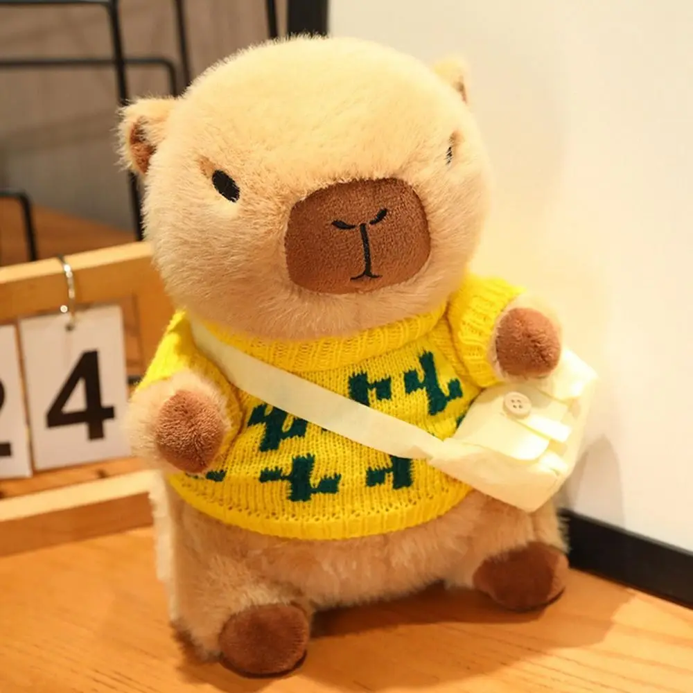 Cute Capybara Stuffed Animal Doll with Sweater DIY Doll Dress Up Capybara Plush Toy for Kids Girls Gift