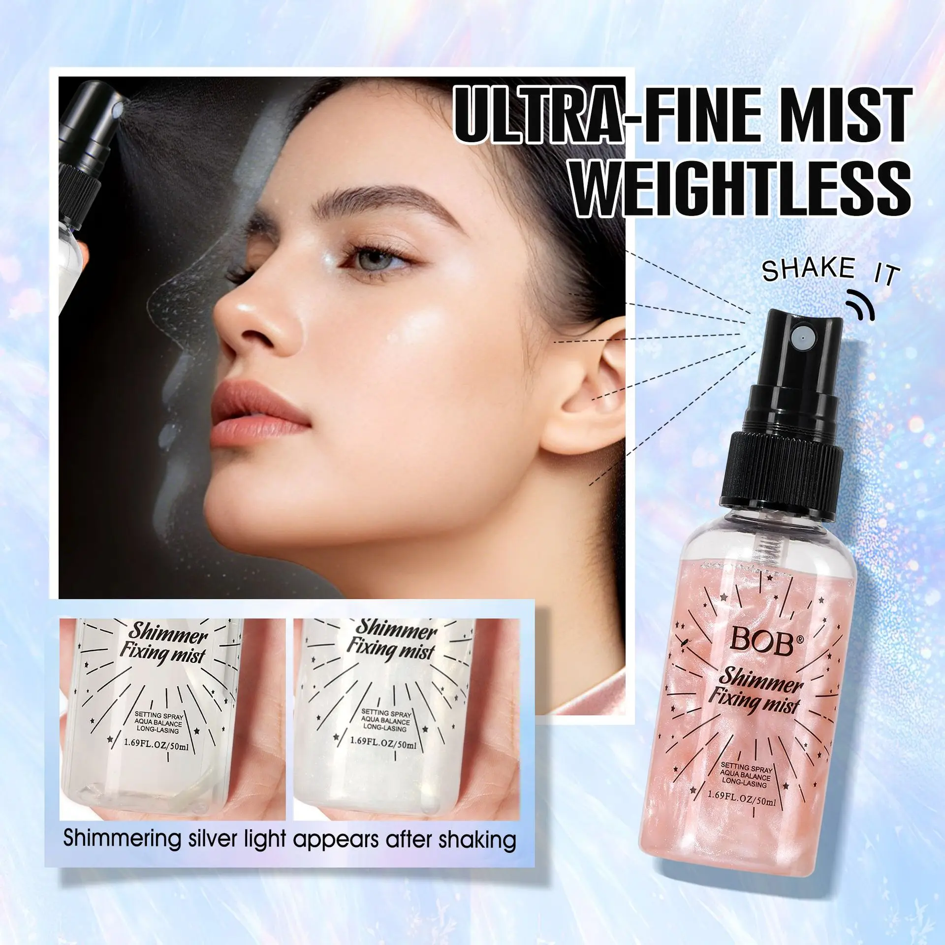 Flow Sand Makeup Setting Spray, Water-resistant, Sweat-proof, Oil-control, Moisturizing, Long-lasting Makeup Setting Spray