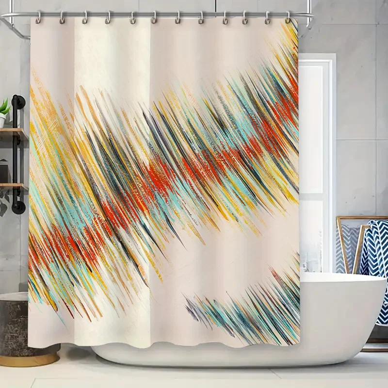 

Современная красочная занавеска для душа с акварельным дизайном, идеально подходящая для декора ванной комнаты