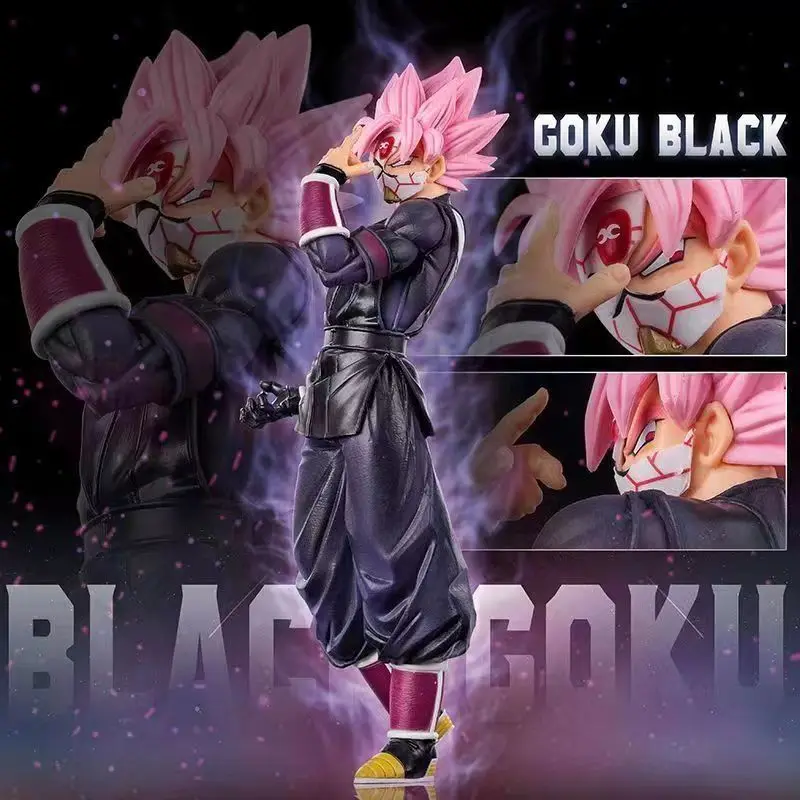 

New 25cm Dragon Ball Masked Goku Black Figures Super Saiyan Kakarot Statue Collectible Anime Peripheral Figure Model Gift