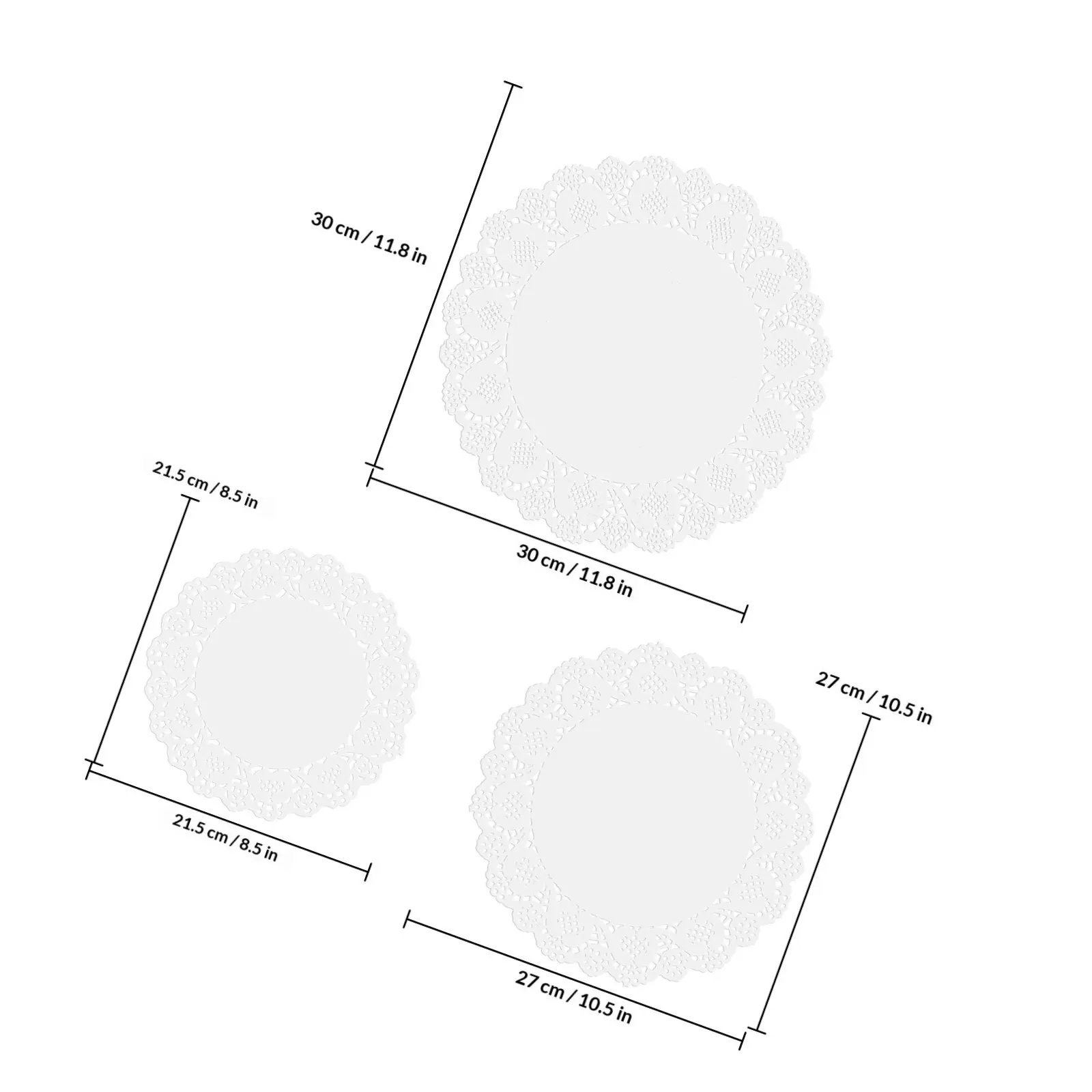 300Pcs Lace Paper Doilies Round Oil Absorbent Sheets for Baking Cooking Serving Frying Cake Dessert Table Tableware
