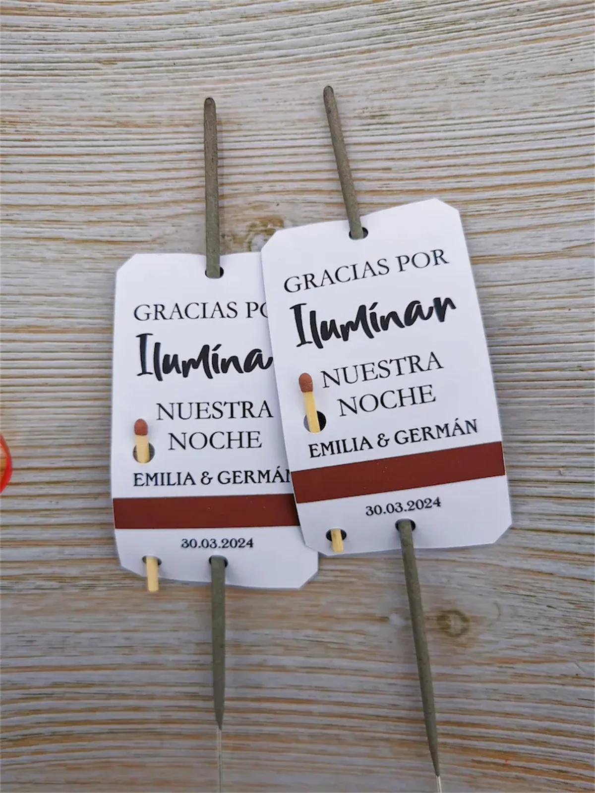 Custom Sparkler Tags for Weddings,Etiquetas de bengala, Parties and More Spark to Your Celebration with Personalized Sparkler Ta