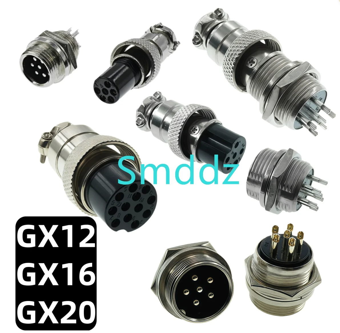 10 piece,   Aviation plug connector GX12 ,2-3-4-5-6-7pin aviation socket RS765 perforated 12MM connector, integrated circuit